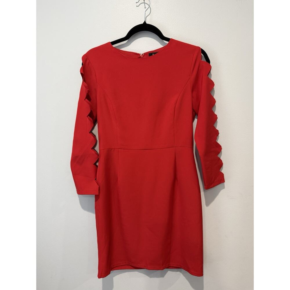 Lulus Red Sexy Romantic Mini Women's Dress Small Long Sleeve Cut Outs Modern - Picture 3 of 13